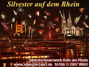 Silvester K�ln am Rhein Silvesterparty auf dem Schiff 